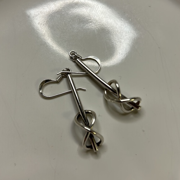 Sterling Silver Infinity Drop Earrings EUC - Picture 2 of 3